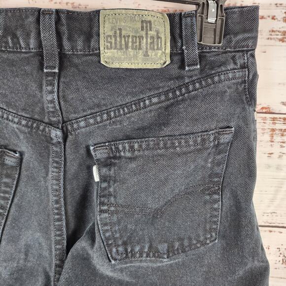 Vintage Levi’s Silvertab Loose Fit Jeans Black Denim 501 USA Made W31 L32 90s - Picture 4 of 10